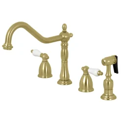 Online Heritage Widespread 4-Hole Kitchen Faucet Widespread Kitchen Faucets|Faucets With Side Spray