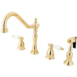 Online Heritage Widespread 4-Hole Kitchen Faucet Widespread Kitchen Faucets|Faucets With Side Spray