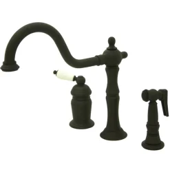 Best Heritage Widespread Deck Mount 3-Hole Kitchen Faucet Widespread Kitchen Faucets|Faucets With Side Spray