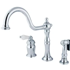 Best Heritage Widespread Deck Mount 3-Hole Kitchen Faucet Widespread Kitchen Faucets|Faucets With Side Spray