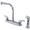 4-Hole 8" Centerset Kitchen Faucet Faucets With Side Spray