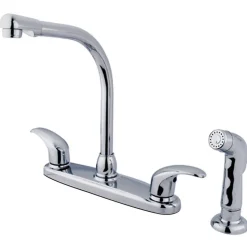 4-Hole 8" Centerset Kitchen Faucet Faucets With Side Spray