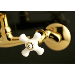 2-Hole 2-Handle Wall Mount Kitchen Faucet Wall Mounted Kitchen Faucets