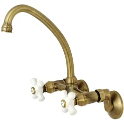2-Hole 2-Handle Wall Mount Kitchen Faucet Wall Mounted Kitchen Faucets