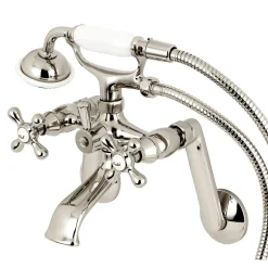 Online 2-Hole Tub Wall Mount Clawfoot Tub Faucet with Hand Shower Tub & Shower Sets|Tub Faucets