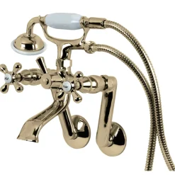 Online 2-Hole Tub Wall Mount Clawfoot Tub Faucet with Hand Shower Tub & Shower Sets|Tub Faucets