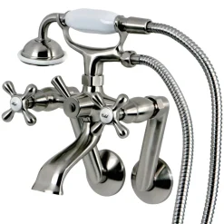 Online 2-Hole Tub Wall Mount Clawfoot Tub Faucet with Hand Shower Tub & Shower Sets|Tub Faucets