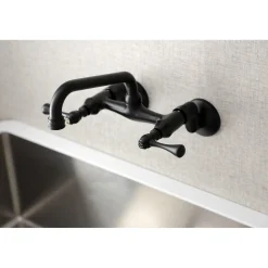 6-Inch Adjustable Center Wall Mount Kitchen Faucet Wall Mounted Kitchen Faucets