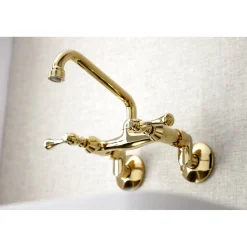 6-Inch Adjustable Center Wall Mount Kitchen Faucet Wall Mounted Kitchen Faucets