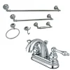 Hot 4-Inch Bathroom Faucet with 5-Piece Bathroom Hardware Combo 4" Center Set
