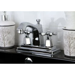 Outlet 4-Inch Centerset Bathroom Faucet with Push Pop-Up Drain 4" Center Set