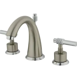 8-Inch Widespread Bathroom Faucet with Brass Pop-Up 8