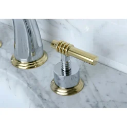 8-Inch Widespread Bathroom Faucet with Brass Pop-Up 8