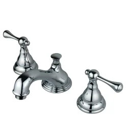 Hot 8-Inch Widespread Three-Hole Bathroom Faucet with Brass Pop-Up 8" Widespread