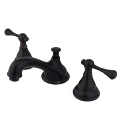 Hot 8-Inch Widespread Three-Hole Bathroom Faucet with Brass Pop-Up 8