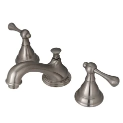 Hot 8-Inch Widespread Three-Hole Bathroom Faucet with Brass Pop-Up 8