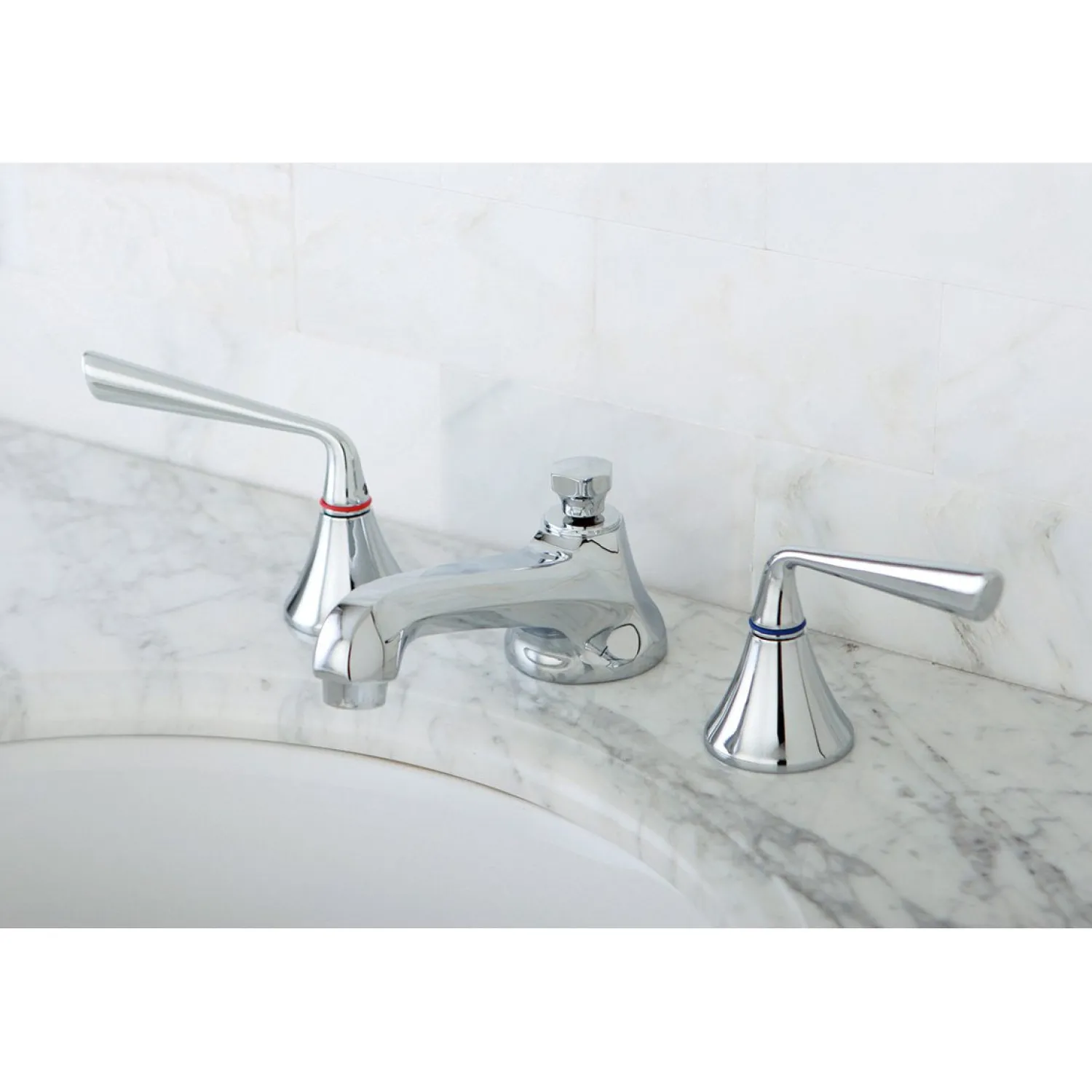 Discount 8-Inch Widespread 3-Hole Bathroom Faucet with Brass Pop-Up 8" Widespread