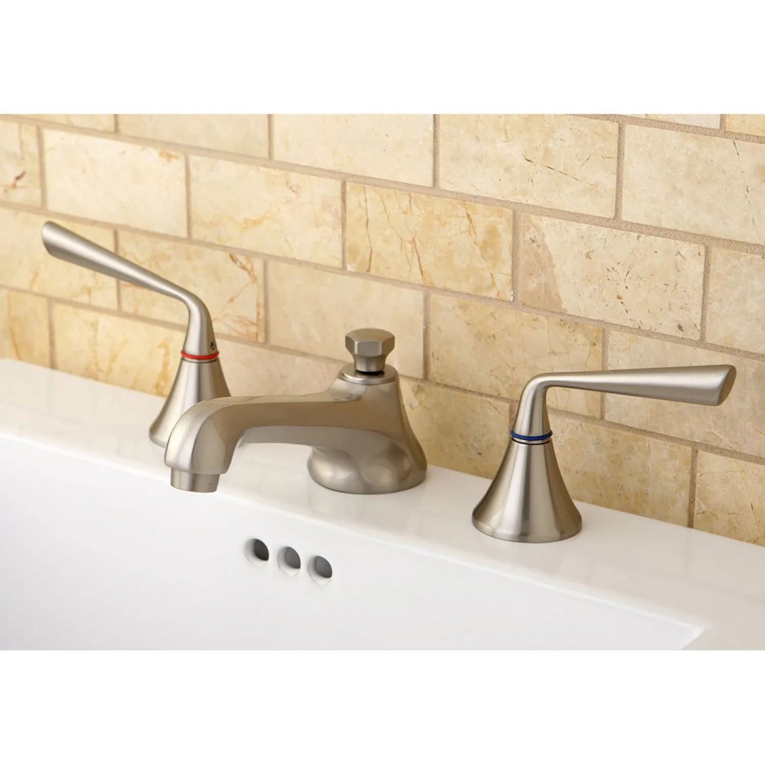 Discount 8-Inch Widespread 3-Hole Bathroom Faucet with Brass Pop-Up 8" Widespread