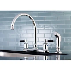 Best Kaiser 4-Hole Centerset Kitchen Faucet Faucets With Side Spray