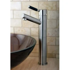 Clearance Kaiser Single Handle Vessel Sink Faucet with Black Silicone Handle Vessel Faucets