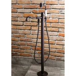Discount Kaiser Single Handle Single Hole Freestanding Tub Faucet with Hand Shower Free Standing Tub Fillers|Tub Faucets