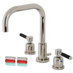 Sale Kaiser Widespread Bathroom Faucet with Brass Pop-Up 8