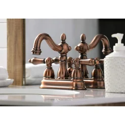 Best KB160ALAC Heritage 4 in. Centerset Bathroom Faucet, Antique Copper 4" Center Set