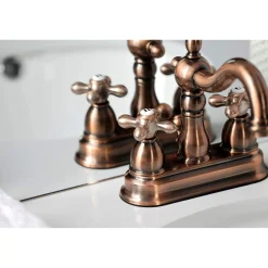 Clearance KB160AXAC Heritage 4 in. Centerset Bathroom Faucet, Antique Copper 4