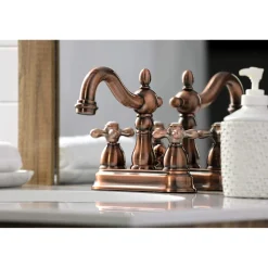 Clearance KB160AXAC Heritage 4 in. Centerset Bathroom Faucet, Antique Copper 4