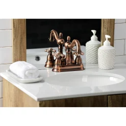 Clearance KB160AXAC Heritage 4 in. Centerset Bathroom Faucet, Antique Copper 4