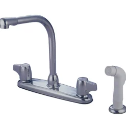 Sale KB742 8-Inch Centerset Kitchen Faucet in Polished Chrome Faucets With Side Spray