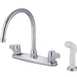 Hot KB772 8-Inch Centerset Kitchen Faucet in Polished Chrome Faucets With Side Spray