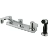 New KB120P 8-Inch Centerset Kitchen Faucet in Polished Chrome Faucets With Side Spray