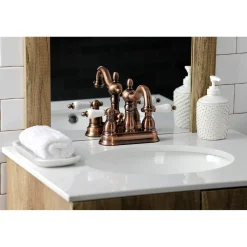 Outlet KB160PLAC Heritage 4 in. Centerset Bathroom Faucet, Antique Copper 4" Center Set