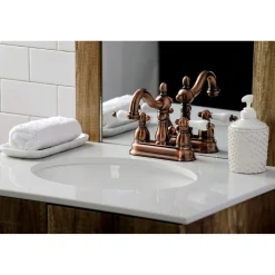 Outlet KB160PLAC Heritage 4 in. Centerset Bathroom Faucet, Antique Copper 4