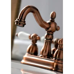 Outlet KB160PLAC Heritage 4 in. Centerset Bathroom Faucet, Antique Copper 4