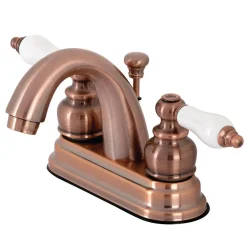 Best KB561PLAC Restoration 4 in. Centerset Bathroom Faucet, Antique Copper 4" Center Set