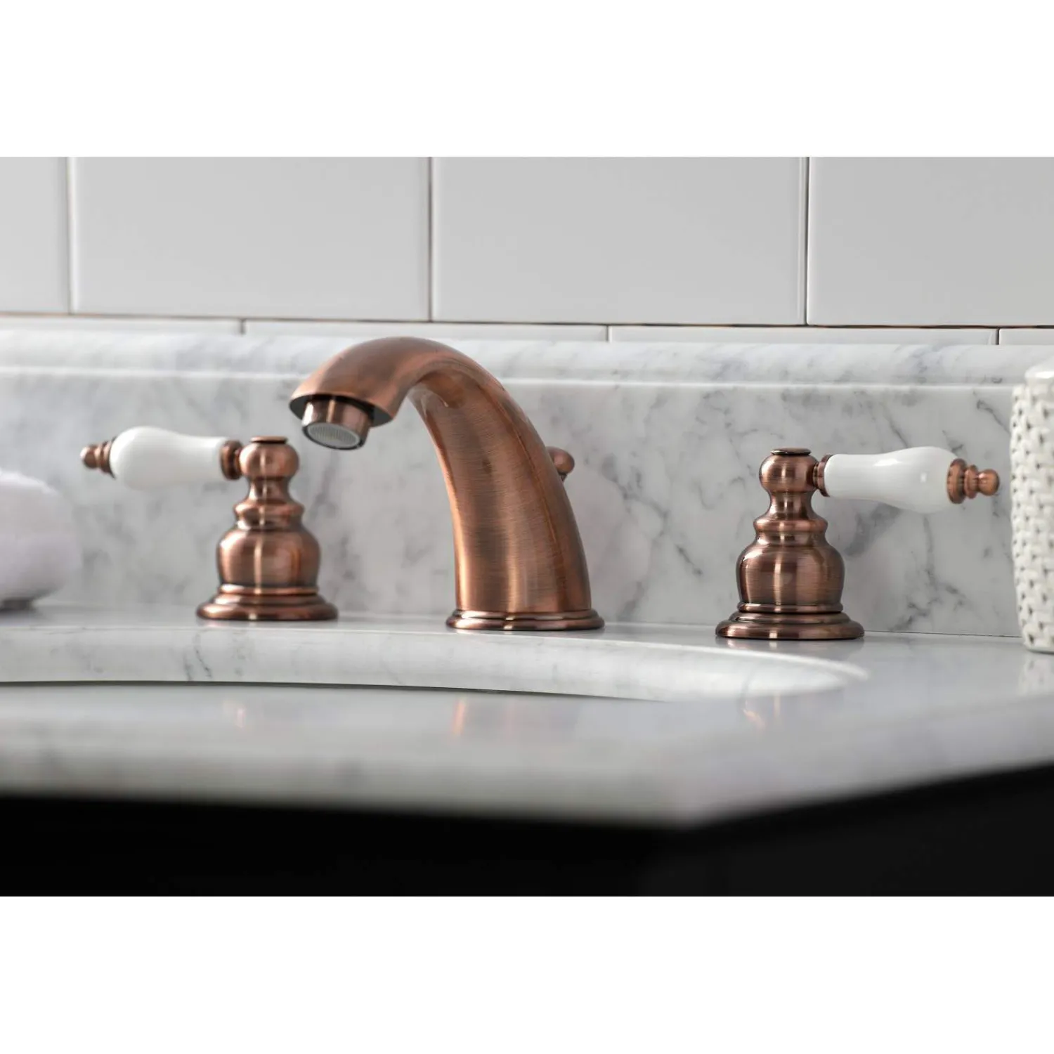 Sale KB966PL Magellan Widespread Bathroom Faucet, Antique Copper 8" Widespread