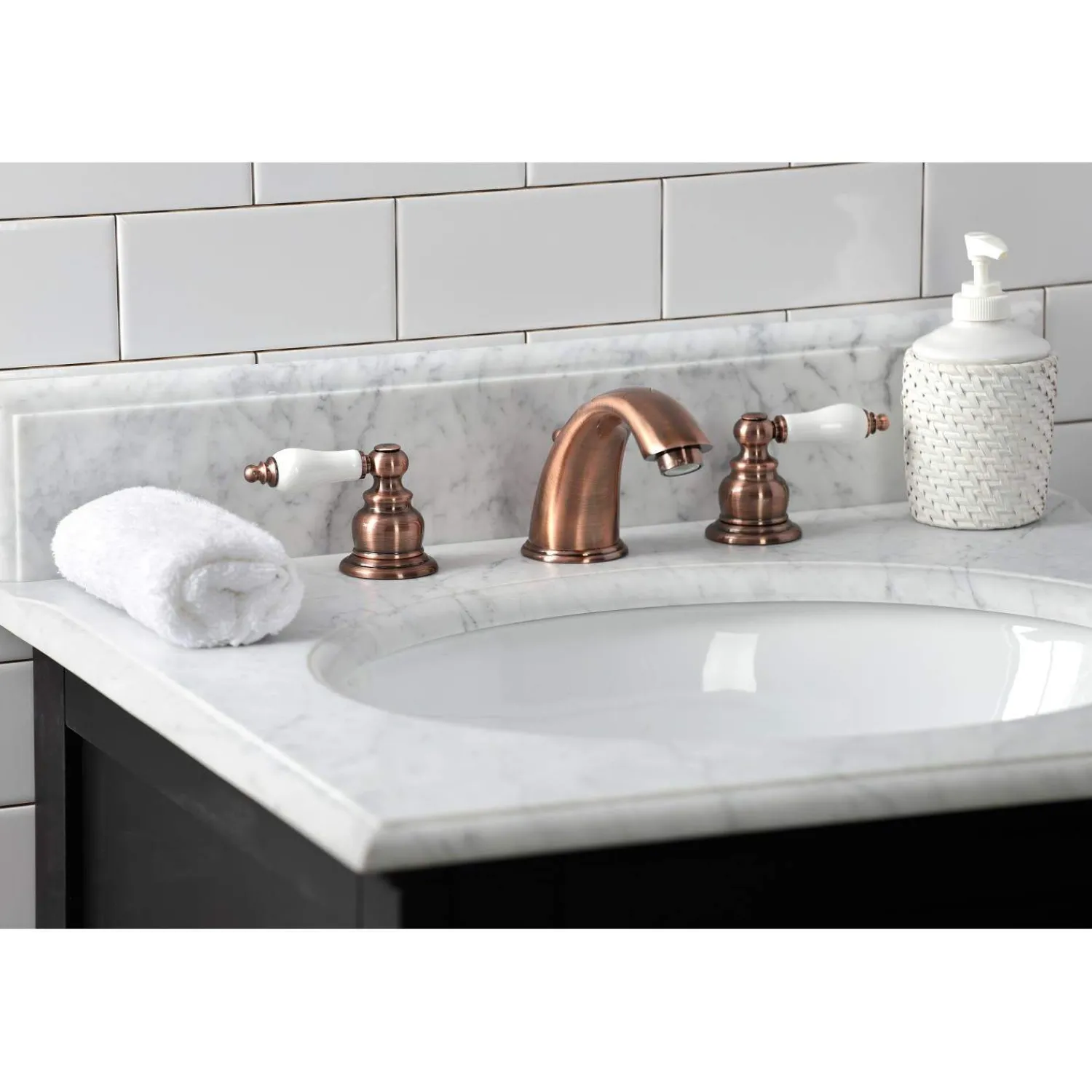 Sale KB966PL Magellan Widespread Bathroom Faucet, Antique Copper 8" Widespread