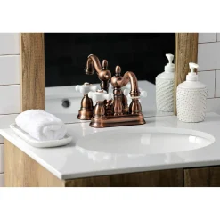 KB160PXAC Heritage 4 in. Centerset Bathroom Faucet, Antique Copper 4
