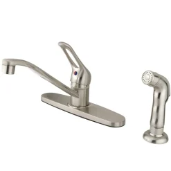 Online KB562SNSP Wyndham Single Handle Kitchen Faucet with Sprayer Faucets With Side Spray