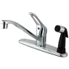 Outlet KB563 Wyndham Single Handle Kitchen Faucet with Black Sprayer Faucets With Side Spray