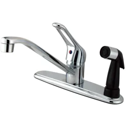 Outlet KB563 Wyndham Single Handle Kitchen Faucet with Black Sprayer Faucets With Side Spray