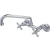 Online Kingston 6-Inch Adjustable Center Wall Mount Kitchen Faucet in Polished Chrome Wall Mounted Kitchen Faucets