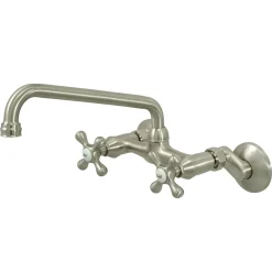Clearance Kingston 6-Inch Adjustable Center Wall Mount 2-Hole Kitchen Faucet Wall Mounted Kitchen Faucets