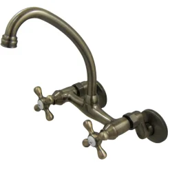 Hot Kingston 6-Inch Adjustable Center Wall Mount Kitchen Faucet Wall Mounted Kitchen Faucets