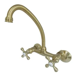 Hot Kingston 6-Inch Adjustable Center Wall Mount Kitchen Faucet Wall Mounted Kitchen Faucets