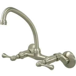 Hot Kingston Wall Mount 6-Inch Adjustable Center Kitchen Faucet Wall Mounted Kitchen Faucets