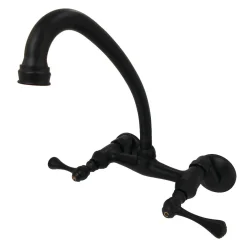 Hot Kingston Wall Mount 6-Inch Adjustable Center Kitchen Faucet Wall Mounted Kitchen Faucets