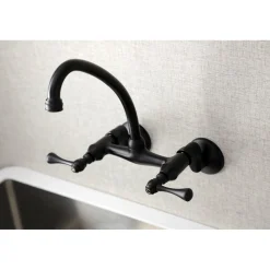 Hot Kingston Wall Mount 6-Inch Adjustable Center Kitchen Faucet Wall Mounted Kitchen Faucets